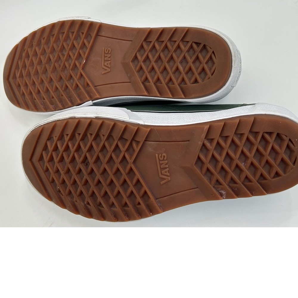 Vans Old Skool Stacked Forest Green Leather Platform Sneakers Mens 6.5 Womens 8 - Picture 7 of 9